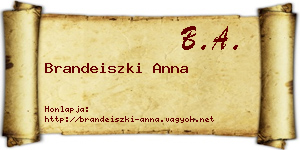 Brandeiszki Anna névjegykártya